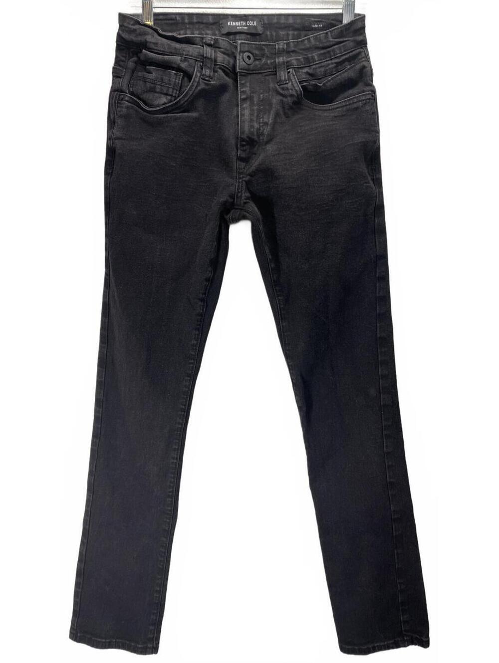Kenneth Cole Black Denim Slim Fit Jeans Mens 30x32